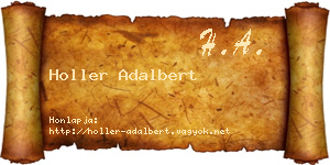 Holler Adalbert névjegykártya